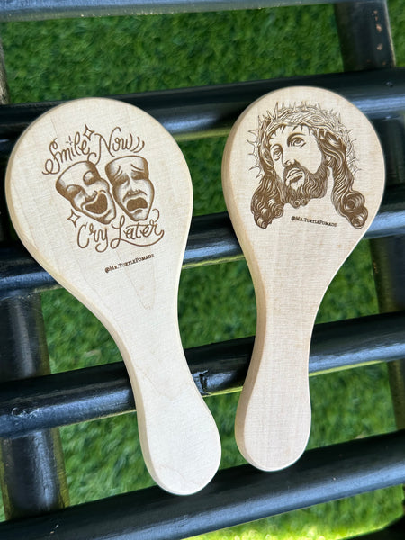 Hand Held Wooden Pocket Mirror